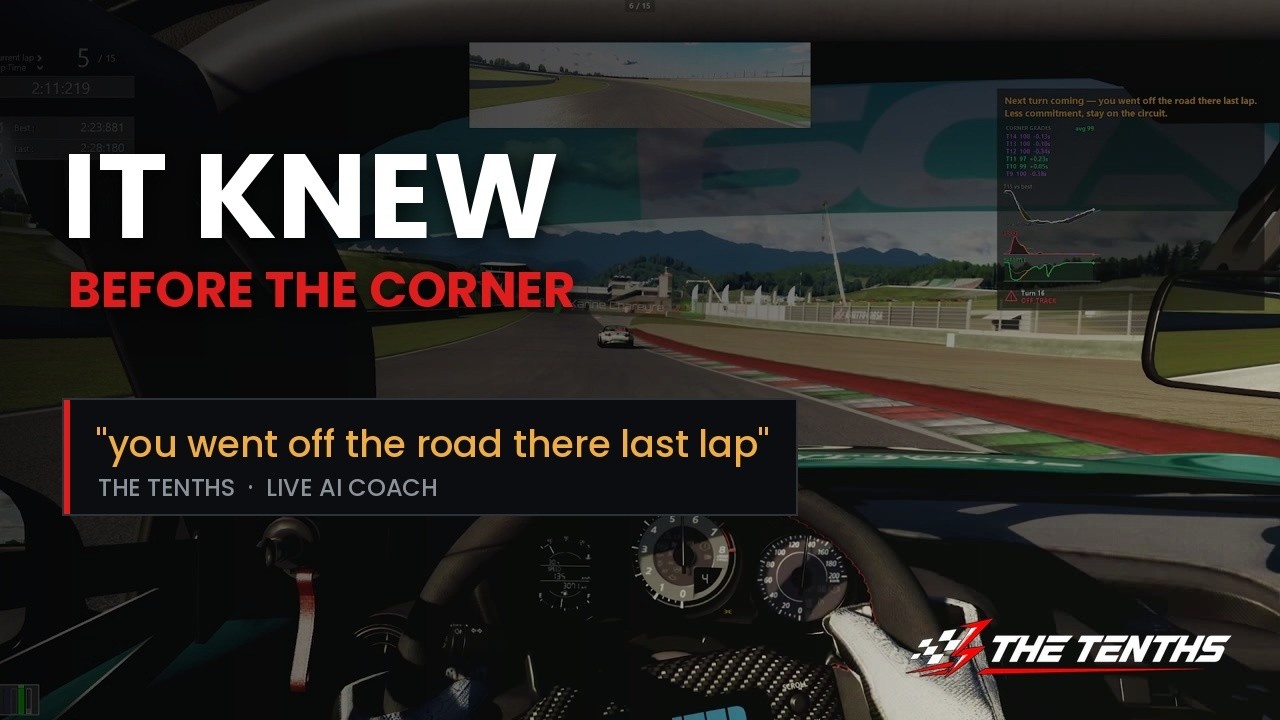 Meu coach com IA avisou a curva antes de eu chegar · Assetto Corsa
